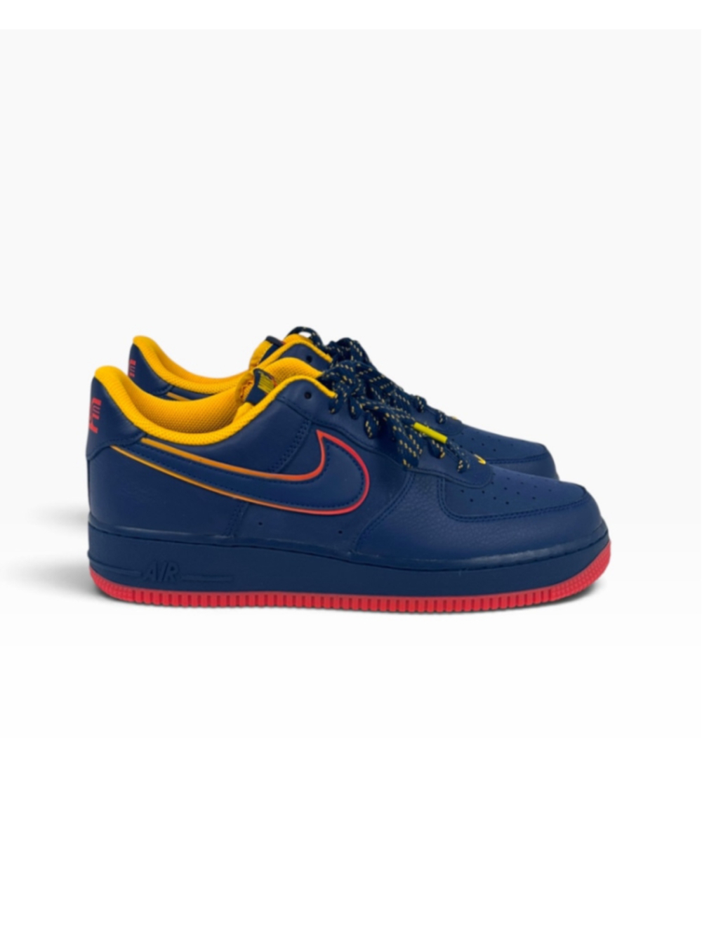 BNIB Nike Air Force 1 '07 LV8 "Retro Lettering" Navy Crimson Gold Size 10